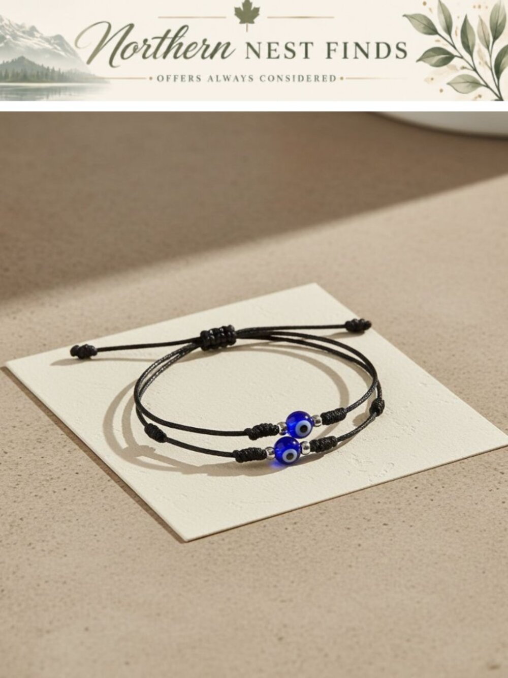 7 Knot Evil Eye Bracelet Colored Glaze Adjustable Lucky Amulet Good Luck